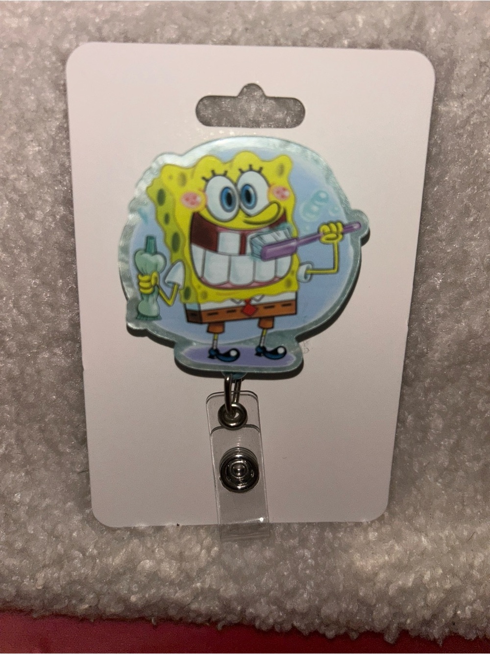 SpongeBob Toothbrush Badge Reel